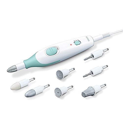 Sanitas Sma 36 - Fresa Elettrica Per Unghie Con 7 Accessori Professionali Per Manicure E Pedicure In Zaffiro E Feltro, Velocità A Regolazione Continua