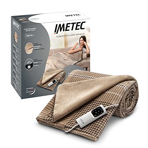 Imetec Caldoplaid Elegance, Plaid Riscaldabile, Morbida Coperta Elettrica, 180X140 Cm, Tessuto Double Face, Risparmio Energetico, Tecnologia Adapto, R