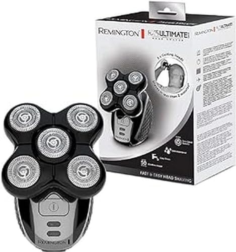 Remington Xr1501 Rx5 Ultimate Rasoio Testa Calva, Testine Rotanti, 100% Resistente All'Acqua, Ricrescita Di 1 Mm, Lama Doppia Traccia Flessibili, Util