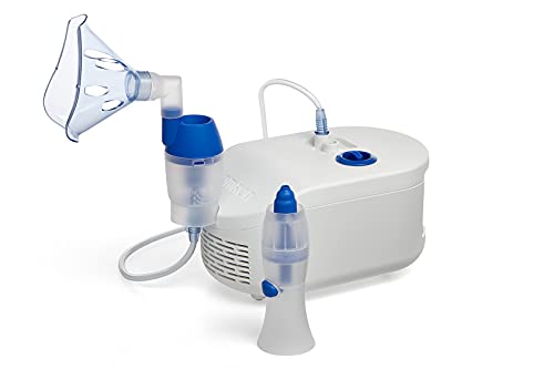 Omron X102 Total Aerosol Bambini E Adulti, 2 In 1 Con Doccia Nasale - Aerosol Per Uso Domestico, Trattamento Di Patologie Respiratorie Come Asma, Raff
