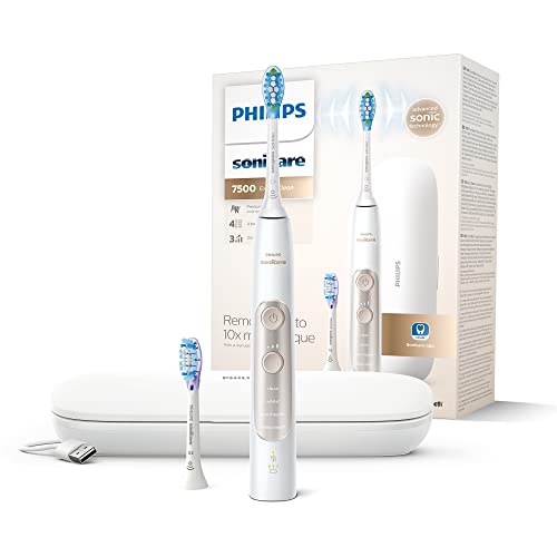 Philips Sonicare Expertclean 7500 - Spazzolino Elettrico Con 1 Testina Premium Gum Care G3 E 1 Testina Premium Plaque Defence C3, Custodia Da Viaggio,