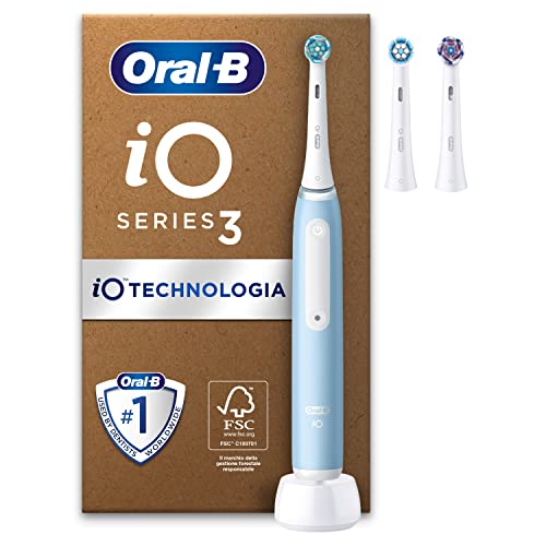 Oral-B Spazzolino Elettrico Ricaricabile Io 3N, Sensore Di Pressione, Timer Anello Luminoso, 3 Modalità Di Spazzolamento, 3 Testine, 1 Spazzolini, 1 C