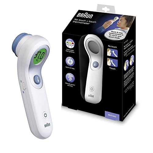 Termometro Braun No Touch, Frontale Positioncheck, Doppia Tecnologia, Igienico, Veloce, Clinicamente Accurato, Facile Da Usare, Per Tutte Le Età, Bnt3
