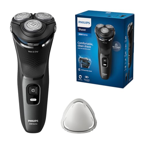 Philips Rasoio Elettrico Serie 3000 - Rasoio Elettrico Wet & Dry Per Uomo Con Tecnologia Skinprotect, Colore Dark Moon, Rifinitore A Scomparsa, Rasoio