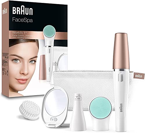 Braun Face Spa, Epilatore Viso Donna, Accessori Inclusi, Specchio E Pochette, Rivitalizza Il Viso, Depilatore Donna Idea Regalo, 851V Bianco