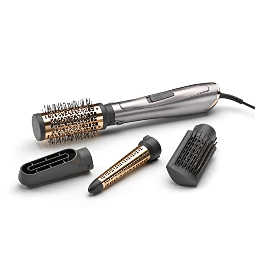 Babyliss Air Style As136E Spazzola Ad Aria Da 1000W, 4 Accessori, Funzione Ionica, Rivestimento In Ceramica, 2 Temperature + Tasto Aria Fredda, Rose G