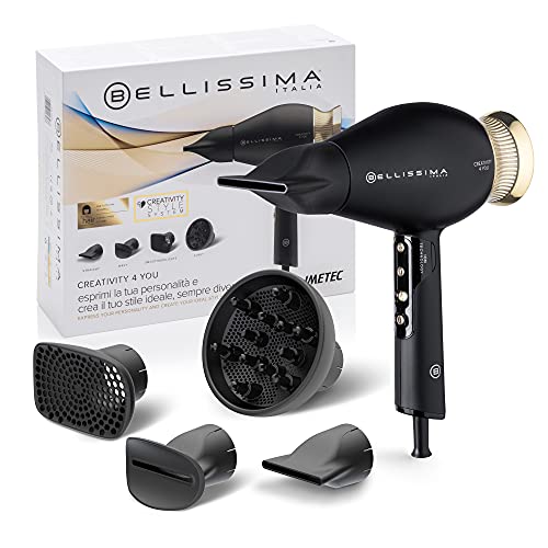 Bellissima Imetec Creativity 4 You, Asciugacapelli Professionale, 4 Accessori, Diffusore, Controllo Intelligente Della Temperatura, Ion Technology, Be