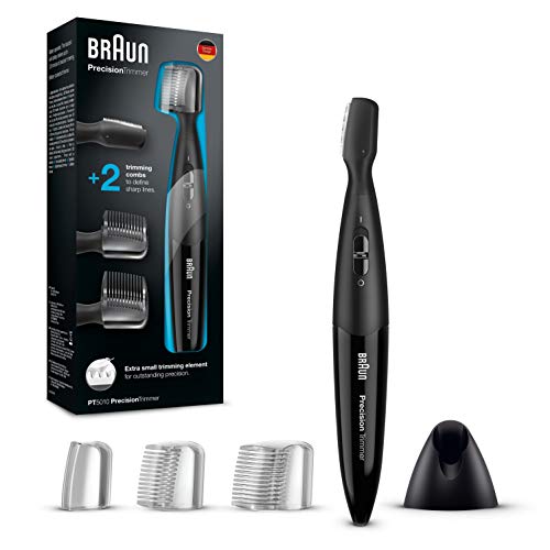 Braun Precision Trimmer, Rifinitore Barba, 2 Pettini Inclusi, Per Una Rasatura Flessibile E Impeccabile, Senza Fili, Idea Regalo, Pt5010 Nero E Blue