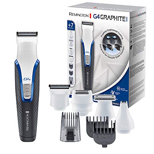 Remington Rifinitore Viso, Rete/Ricaricabile, Lame Auto/Affilanti, Accessori Lavabili, Rifinitore Naso, Orecchie E Sopracciglia, G4 Graphite Series Pg
