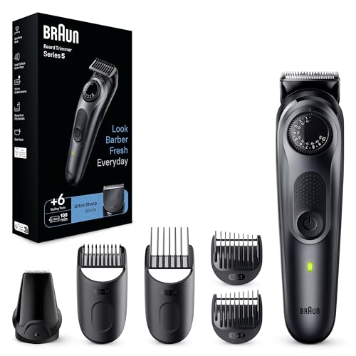 Braun Series 5 Rasoio Elettrico Barba, Con Lama Barba Ultra Affilata, Regolabarba Uomo 40 Lunghezze, Accessori Per Lo Styling, Custodia, 100 Minuti Di