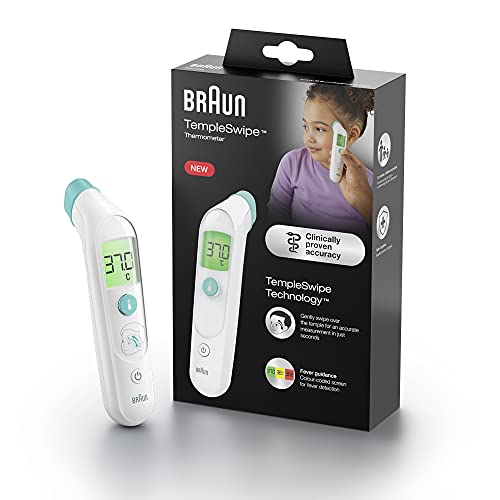 Termometro Frontale Braun Templeswipe (Visualizzazione Della Temperatura Con Codifica A Colori, Sicuro, Igienico, Veloce, Clinicamente Accurato, Delic