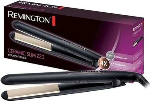 Remington Piastra Per Capelli Ceramic Slim - 4 Protezioni: Rivestimento Antistatico In Ceramica E Tormalina - Distribuzione Uniforme Del Calore, Caric