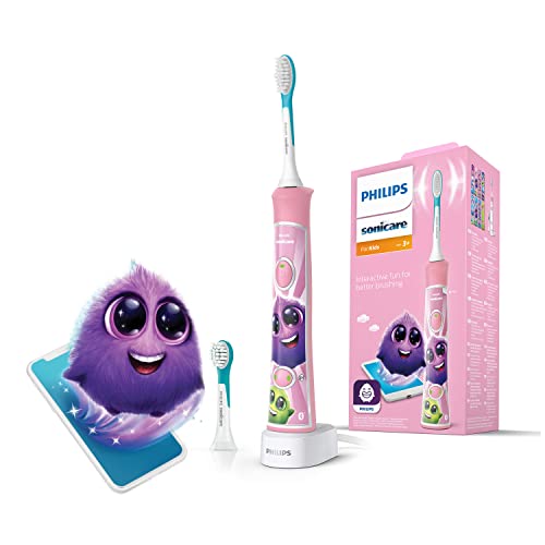 Philips Sonicare For Kids Hx6352/42 Spazzolino Elettrico Sonico Per Bambini, Connesso All'App, Rosa