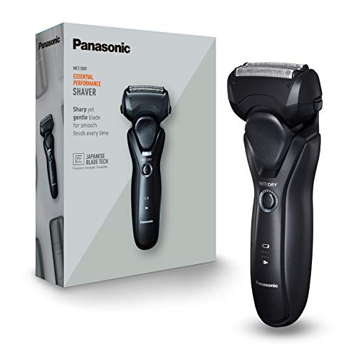 Panasonic Es-Rt37-K503 Rasoio Uomo Wet&Dry A 3 Lame Per Un Taglio Rapido E Preciso, Testina Multidirezionale, Tagliabasette A Scomparsa, Lavabile, Ner