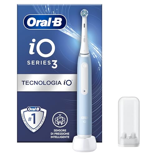 Oral-B Spazzolino Elettrico Ricaricabile Io 3N, Sensore Di Pressione, Timer Anello Luminoso, 3 Modalità Di Spazzolamento, 1 Testina, 1 Spazzolino, Blu