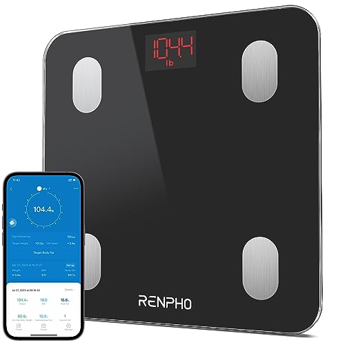 Renpho Bilancia Pesapersone Professionale 180Kg, Bilancia Impedenziometrica Intelligente Bluetooth, 13 Funzioni Analisi Composizione Corporea Con App