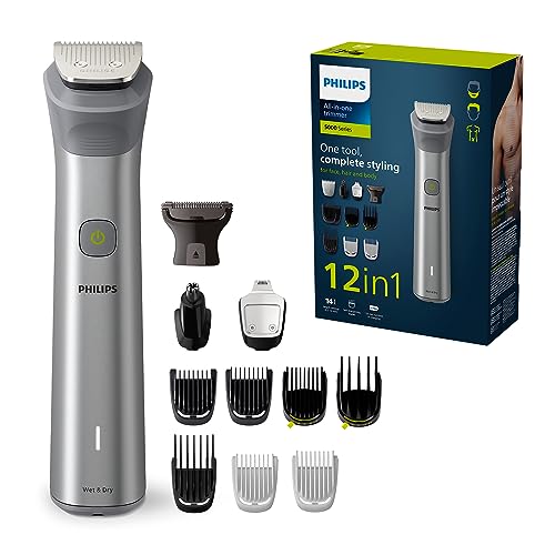 Philips Series 5000 All-In-One Rifinitore, Multigroom 12 In 1 Per Viso, Testa E Corpo, 14 Impostazioni Di Lunghezza (0,5-16 Mm). Un Unico Strumento, S
