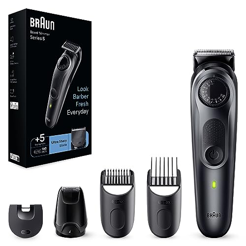 Braun Series 5 Rasoio Elettrico Barba, Lama Barba Ultra Affilata, Regolabarba Uomo 40 Lunghezze, Accessori Per Lo Styling, Custodia, 100 Minuti Di Uti