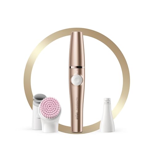 Braun Facespa Pro, Epilatore Viso Donna, Accessori Per Epilazione E Pulizia Viso, Confezione Viaggio, Depilatore Donna Idea Regalo, Se921 Oro
