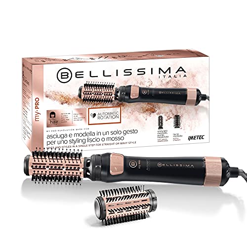 Bellissima Imetec My Pro Revolution Bhs4 1100, Spazzola Ad Aria Calda, Asciuga E Modella, Rotazione Automatica A Doppio Verso, 2 Spazzole Da 40 E 50 M