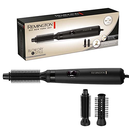 Remington, Spazzola Ad Aria, Asciugacapelli, 2 Spazzole Accessorio: Capelli Lunghi 25 Mm O Corti 19 Mm, 2 Velocità + 2 Temperature, Blow Dry & Style C