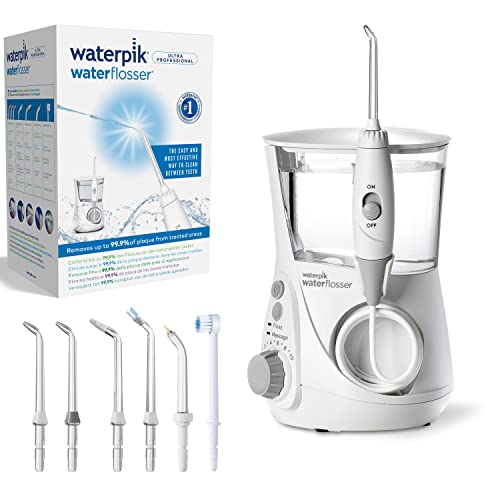 Waterpik Idropulsore Dentale Ultra Professional Con 7 Testine E Sistema Avanzato Di Controllo Della Pressione Con 10 Impostazioni, Strumento Di Rimozi