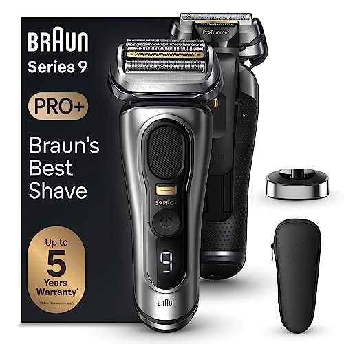 Braun Series 9 Pro +, Rasoio Elettrico Barba Rifinitore Di Precisione, Custodia Da Viaggio In Tessuto, Batteria Litio Ion, 100% Impermeabile Idea Rega