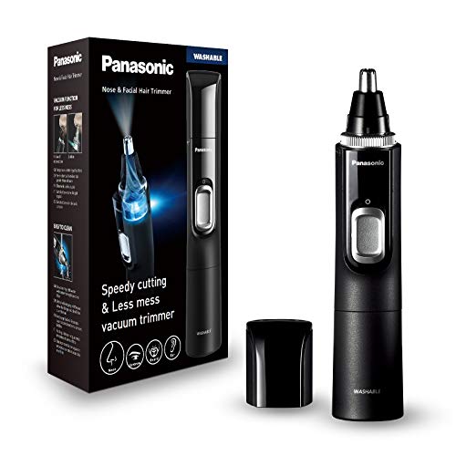 Panasonic Er-Gn300K503 Rifinitore Senza Cavo Per Naso E Viso, Orecchie, Sopracciglia E Barba, Secco E Bagnato, Per Uomo, Nero, 16.4 X 3.8 X 3.4 Cm