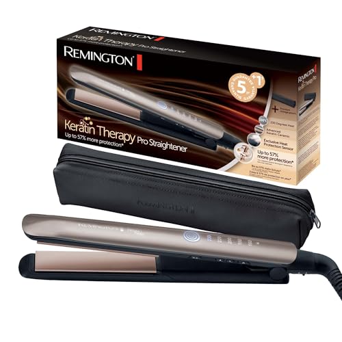 Remington Piastra Per Capelli Professionale - Keratin Protect: Rivestimento Ceramico Alla Cheratina Con Olio Di Mandorle - Sensore Di Protezione Dal C
