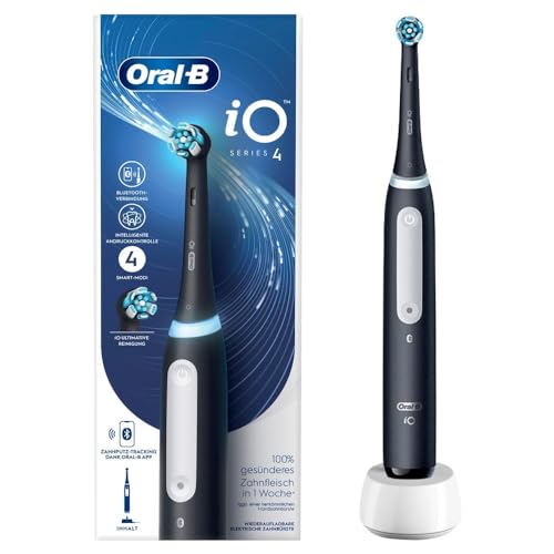 Oral-B Io Series 4 Brosse À Dents Électrique 4 Modes De Brossage Pour Soins Dentaires, Technologie Magnétique, Étui De Voyage, Cadeau Homme/Femme, Con