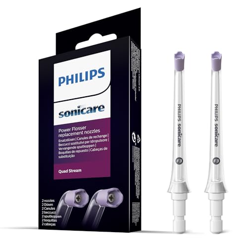 Philips Sonicare Beccuccio Irrigatore Orale F3 Quad Stream - Per Philips Sonicare Power Flosser Cordless - 2 Pezzi (Modello Hx3062/00)