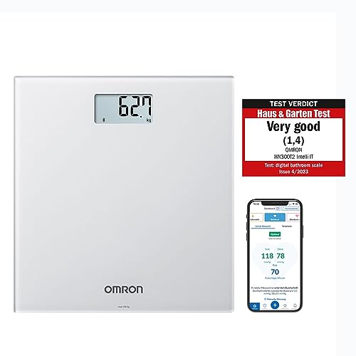 Omron Hn300T2 Intelli It Bilance Pesapersone - Smart Balance Pesapersone Digitali Con Compatibilità Bluetooth E App Per Smartphone, Grigio