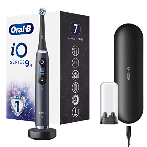 Oral-B Io 9S Go Electric Spazzolino Elettrico Con Intelligenza Artificiale, Sensore Di Spazzolamento, 1 Testina, Custodia Viaggio, Batteria Litio, Ide