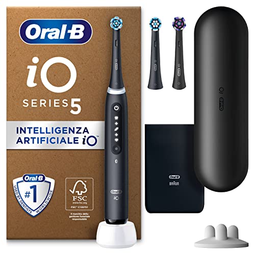 Oral-B Spazzolino Elettrico Ricaricabile Io 5N, Sensore Di Pressione, Intelligenza Artificiale, 5 Modalità Di Spazzolamento, 3 Testine, 1 Spazzolino,