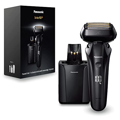 Panasonic Series 900+ Es-Ls9A 6-Blade Wet & Dry Rasoio Elettrico Per Gli Uomini, Rasoio Elettrico Con Sensore Barba Reattivo, Pulizia Automatica E Sis