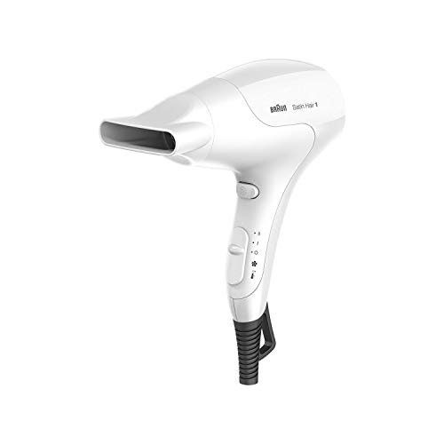 Braun Satin Hair 1 Powerperfection Brhd180E, Asciugacapelli 1800W, 2 Temperature/ Velocità, Design Compatto Ed Ergonomico, Bianco