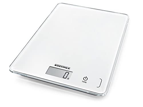 Soehnle Page Compact 300 Bilancia Pesa Alimenti Digitale, Da Cucina Da 1 G A 5 Kg, Elegante, Bianco