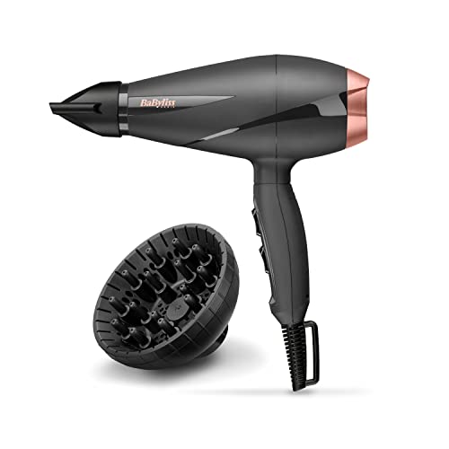 Babyliss 6709De Asciugacapelli Professionale Ac, Made In Italy, Funzione Ionica, 2100W Con Diffusore E Concentratore, Velocità Dell'Aria Fino A 106 Km