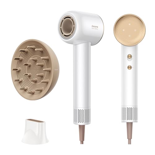 Dreame Hair Glory Combo Asciugacapelli, Asciugatura Rapida,Motore Ad Alta Velocità,Tecnologia A Ioni Negativi,Leggero,Controllo Della Temperatura,Bian