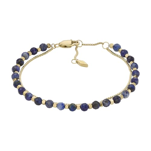 Fossil Bracciale Da Donna, Bracciale Con Perline Impilate, L: 200 Mm, L: 4 Mm, Blu (Blue)