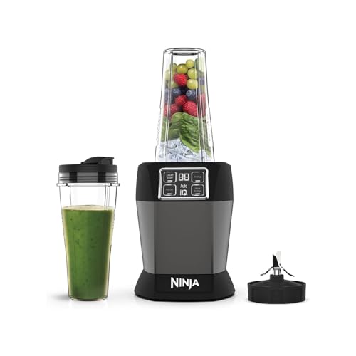 Ninja Frullatore, 1000 W, 2 Tazze Da 700 Ml Con Coperchi A Beccuccio, 2 Programmi Automatici: Blend E Max Blend, Per Frullati, Impostazione Pulse, Lav