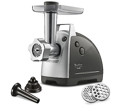 Moulinex - Tritatutto Hv8, Tritatutto Elettrico 2200 W, 2 Griglie Di Macinazione, Accessori Per Kebab E Salsicce, Argento Me686832