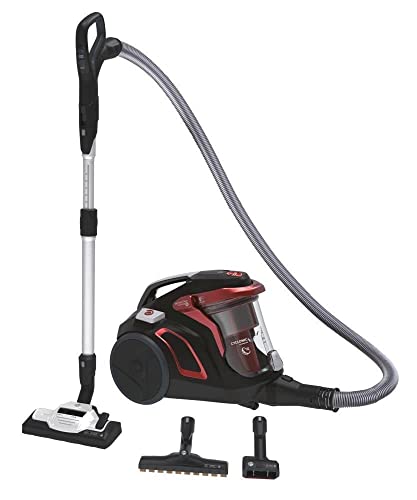 Hoover H-Power 700 Hp730Alg 011 Aspirapolvere A Traino Senza Sacco, Tecnologia Ciclonica, 850 W, 2 Litri, 68 Decibel, Plastica, Nero (Cougar Black)