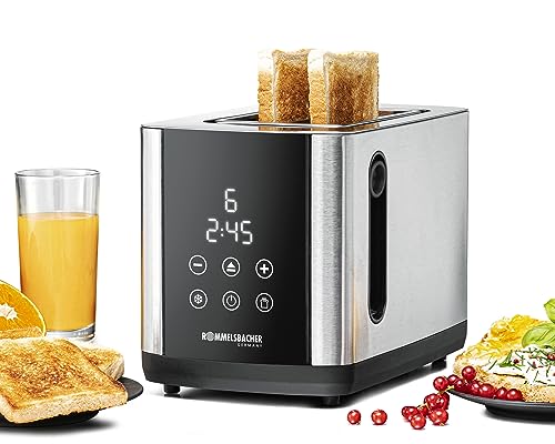 Rommelsbacher Toaster To 850, 2 Ampie Fessure Per Pane Fino A Xl Toast, Centraggio Automatico Del Pane, Display Led, Indicatore Conto Alla Rovescia, 9
