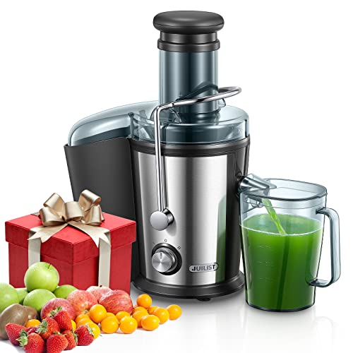 Juilist Centrifuga Frutta E Verdura, 800W Estrattore Frutta E Verdura Con 75 Mm Bocca Larga, Facile Pulizia Acciaio Inox Estrattore Di Succo Con 2 Vel