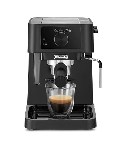 De'Longhi Stilosa Ec230.Bk, Tradizionale Macchina Per Caffè Espresso Con Pompa Da Barista, Per Caffè Espresso E Cappuccino, 2 Tazze, Nero