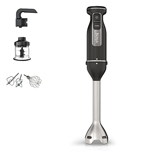 Ninja Foodi Frullatore A Immersione 3 In 1 850 W, Tritatutto, Avvio Graduale, 2 Velocità Per Frullare, 5 Velocità Per Tagliare, Mescolare, Lavabile In