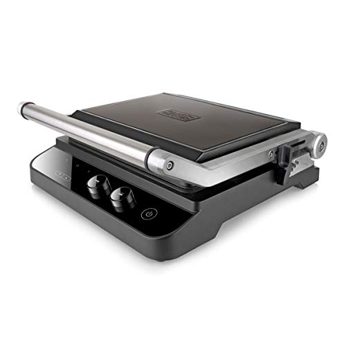 Black+Decker Bxgr2000E Grill Elettrico, 2000 W, Acciaio Inossidabile, Nero