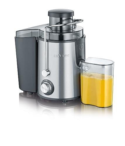 Severin Es 3566 Centrifuga Professionale 400W Bpa Free, Centrifuga Elettrica In Acciaio Inox Con Capacità Succo 0,5 L, Centrifuga Frutta E Verdura, Ar