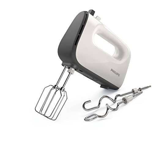 Philips 5000 Series Mixer, 450 W, 5 Velocità + Turbo, Facile Montaggio Delle Fruste, Grigio/Cashmere (Hr3741/00)